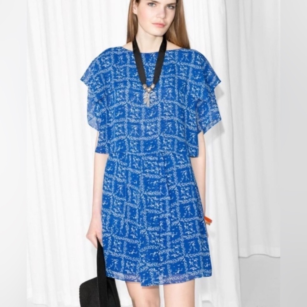 & Other Stories Blue Midi Dress sz 8
